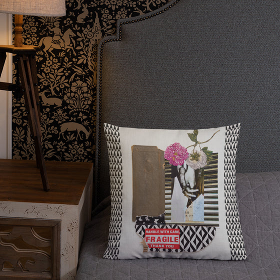 Handle With Care Throw Pillow With Insert