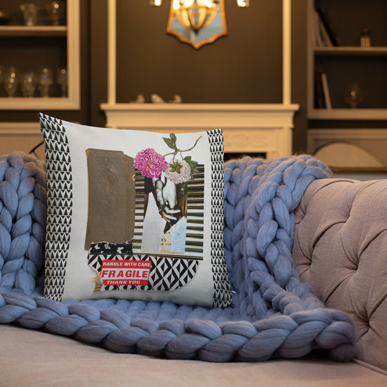 Handle With Care Throw Pillow With Insert