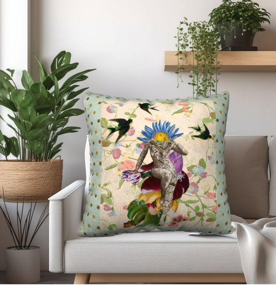 Flower Girl Throw Pillow With Insert