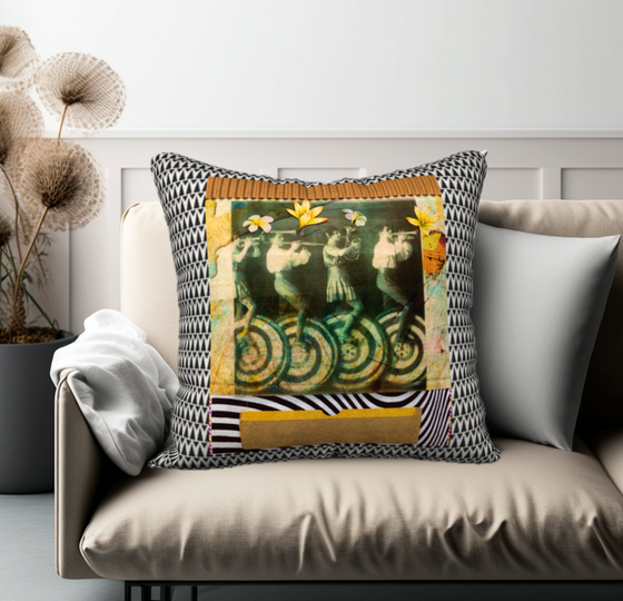 Unicycle Parade Throw Pillow With Insert
